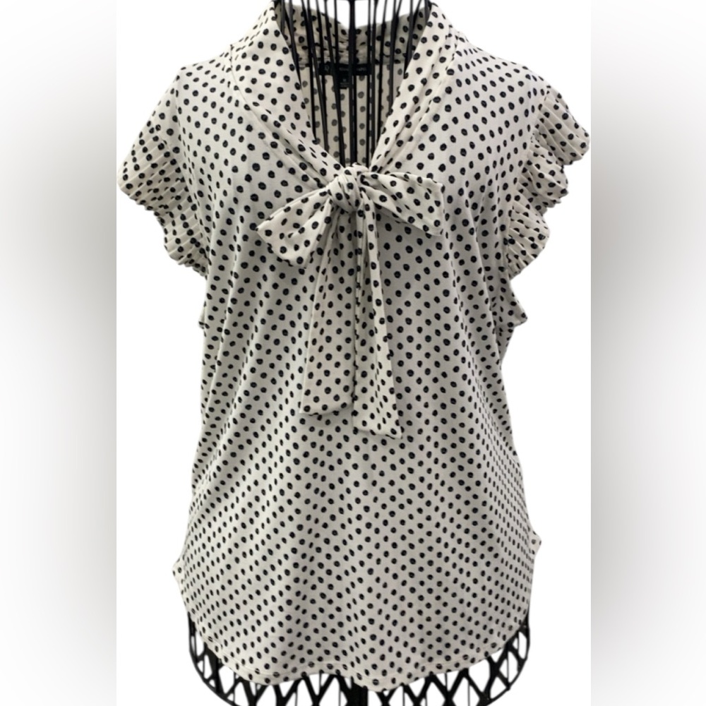 Polka Dot Ruffle Sleeve Top